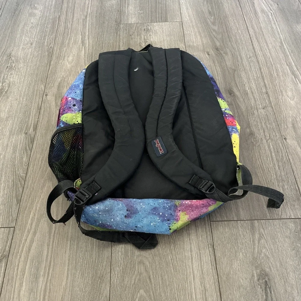VTG Jansport Backpack Multicolor Paint Splatter Colorful Rare!